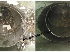 5 - debris filled ducts before and after cleaning