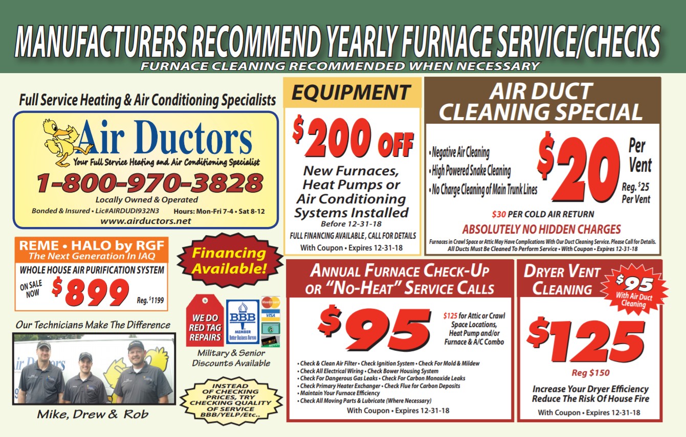 Furnace Repair & Duct Cleaning Air Ductors